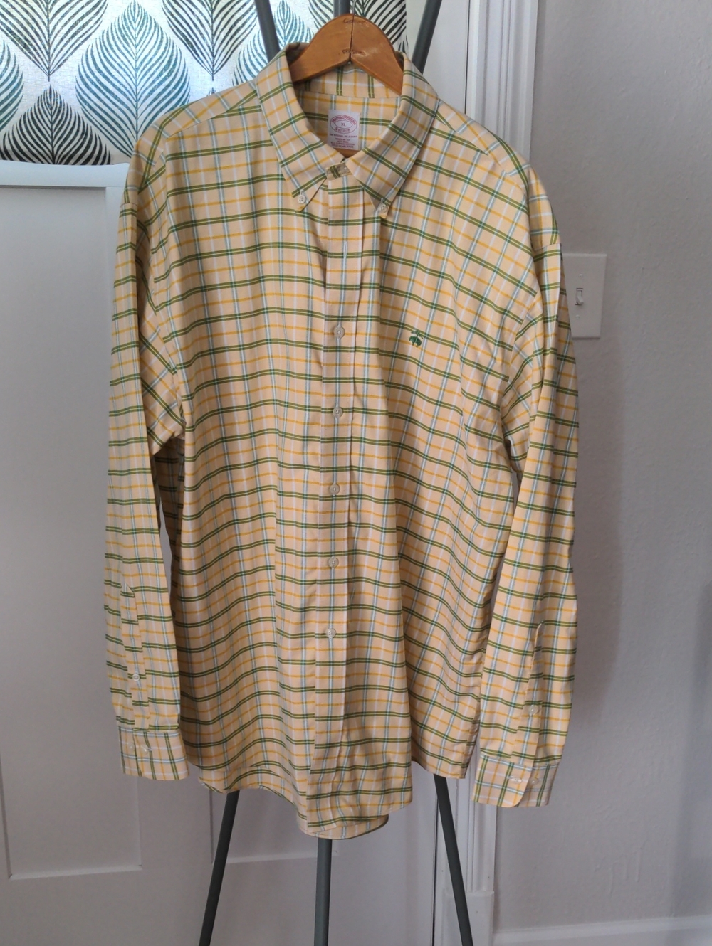 Brooks Brothers Yellow Plaid Button-Down Shirt